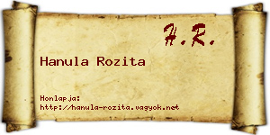 Hanula Rozita névjegykártya